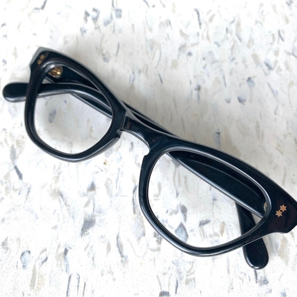 44-24-140 French Tapered Square Horn Rim Cat Eye Eyeglass 50s Vintage NOS Frames